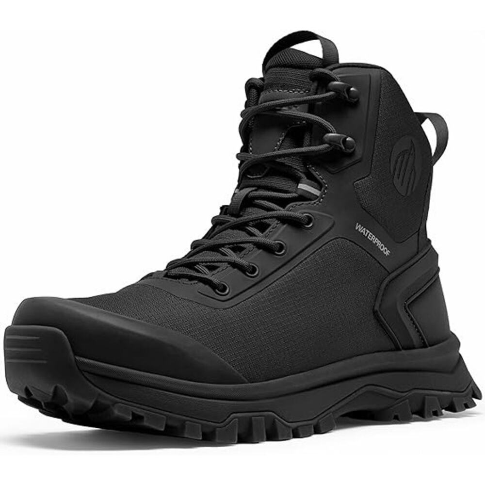 Coostar Mens Size 7 Black Lace Up Waterproof Lightweight Military Combat Boots